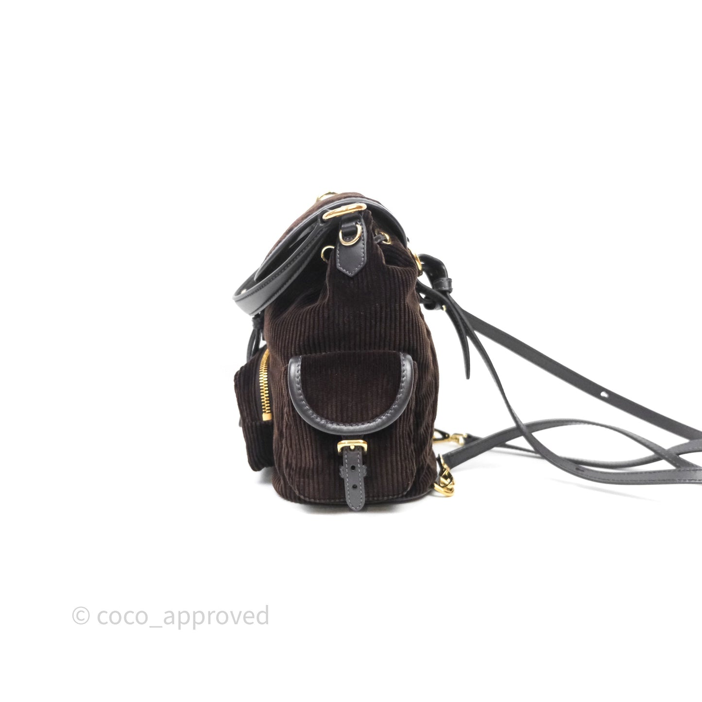 Miu Miu Corduroy Backpack Ebony