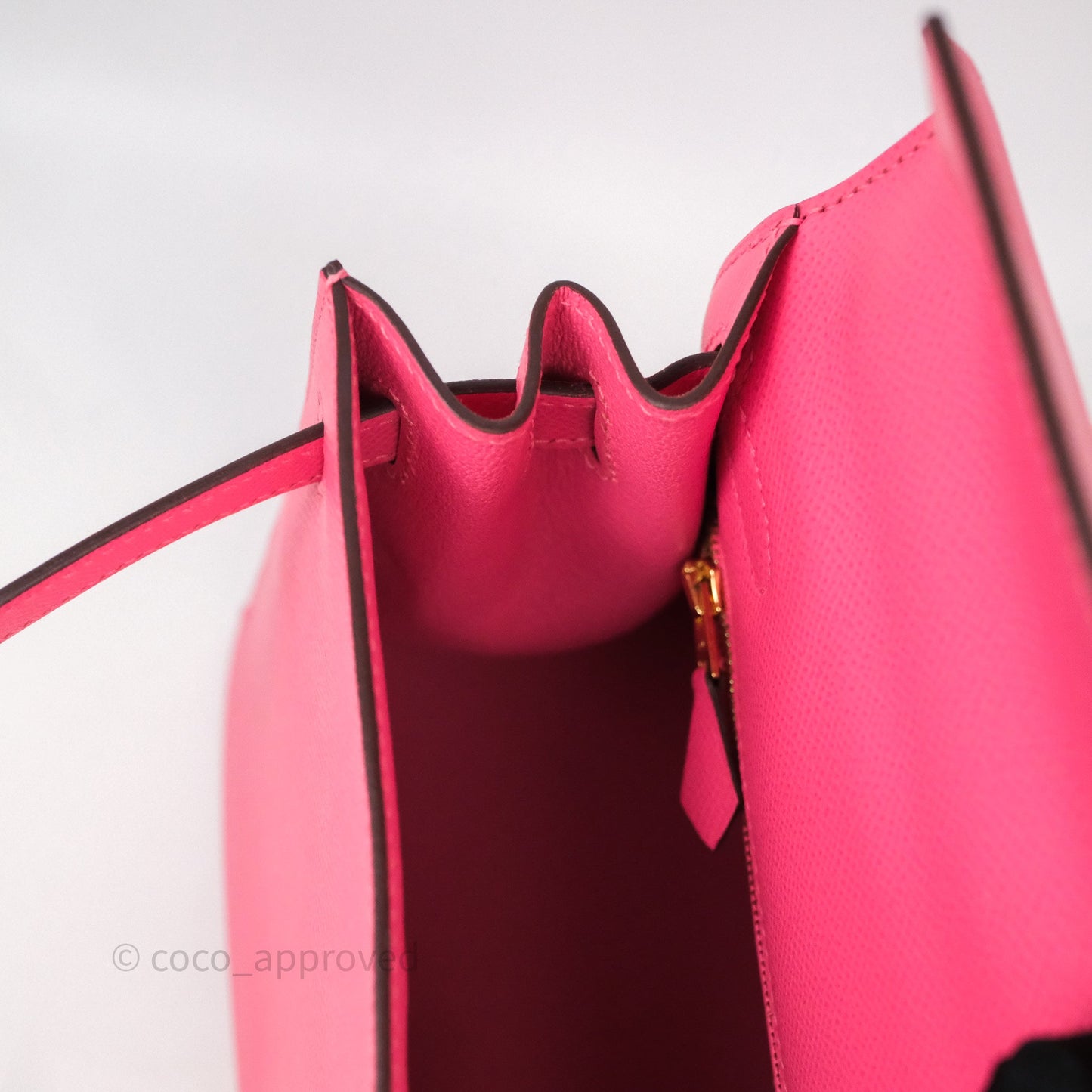 Hermès Kelly 28 Sellier Rose Lipstick U5 Epsom Gold Hardware