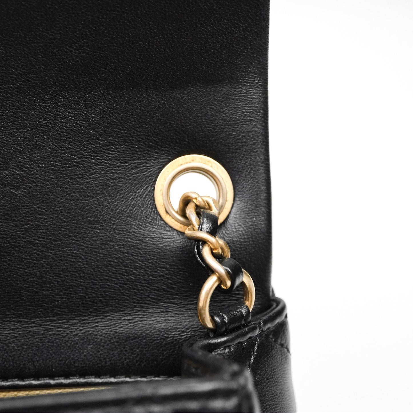 Chanel Mini Rectangular Pearl Crush Quilted Black Lambskin Aged Gold Hardware
