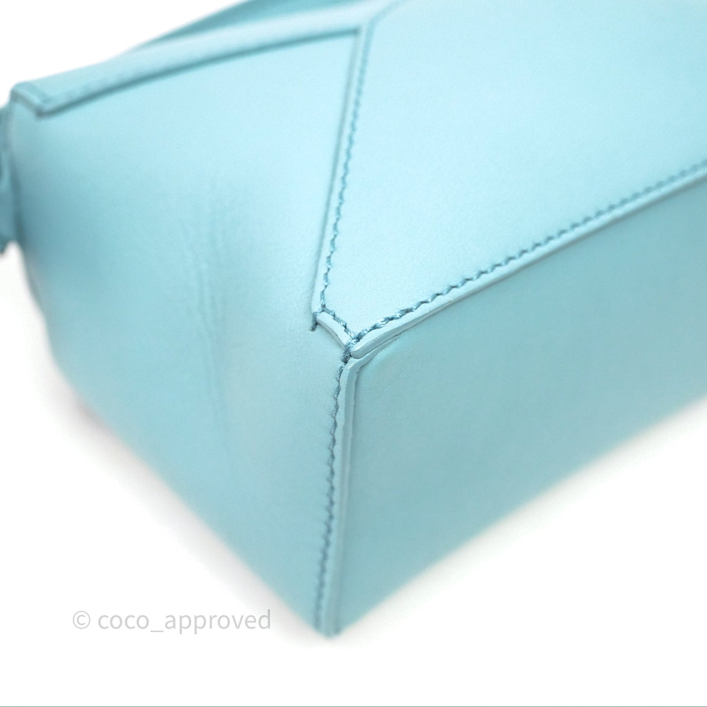 Loewe Mini Squid Suna Puzzle Bag Blue Silver Hardware