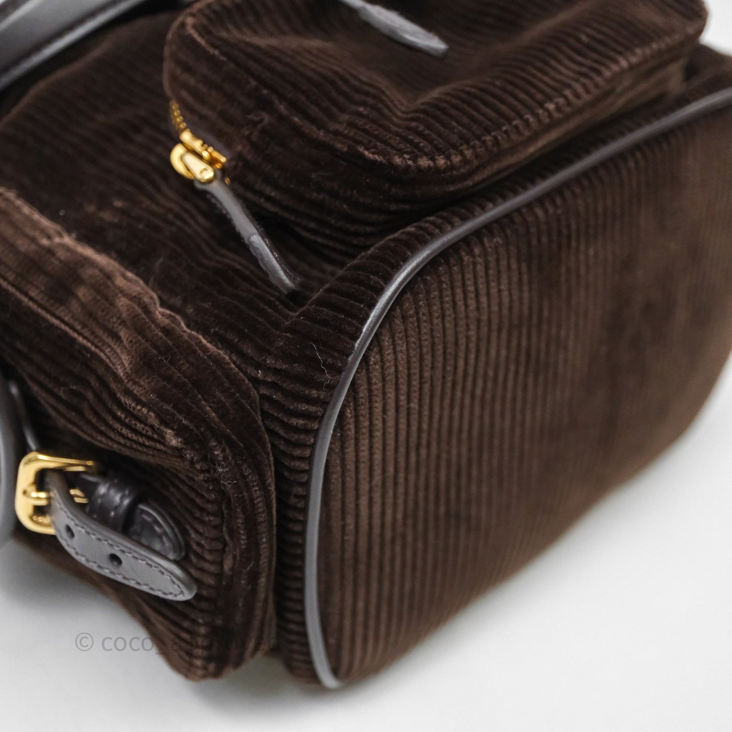 Miu Miu Corduroy Backpack Ebony