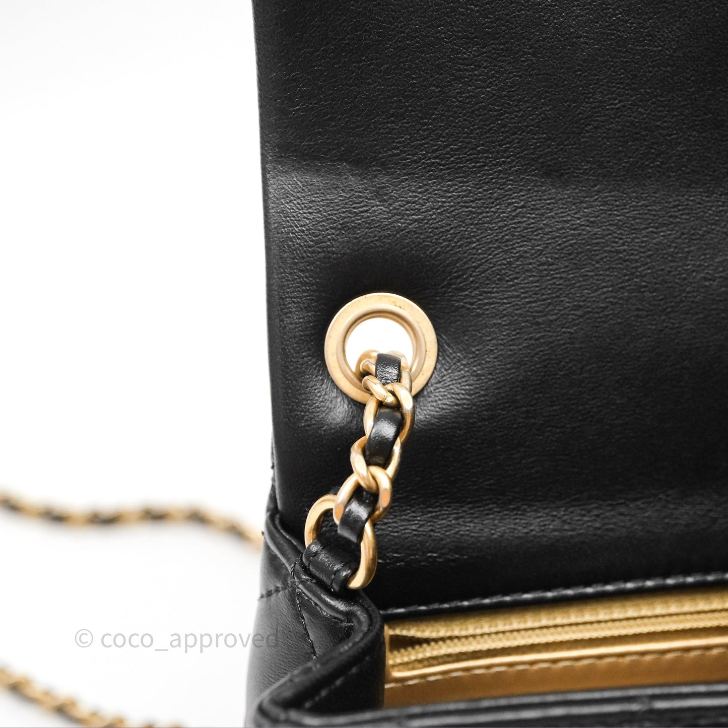 Chanel Mini Rectangular Pearl Crush Quilted Black Lambskin Aged Gold Hardware