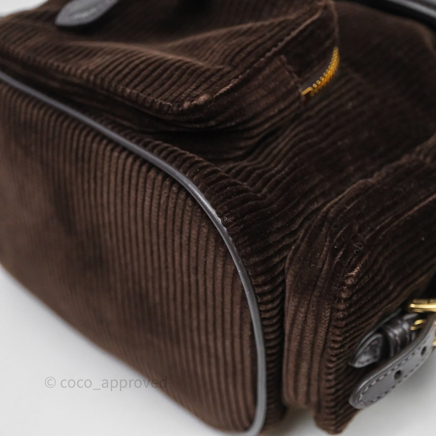 Miu Miu Corduroy Backpack Ebony