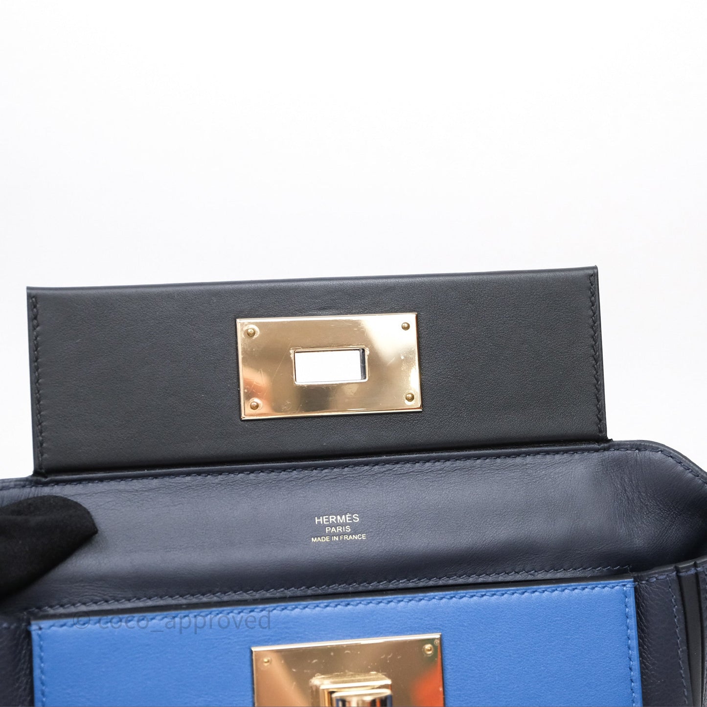 Hermès 24/24 21 Mini Multico Veau Evercolor/ Swift Blnuit/ Caban/ Noir/ Blfrance Gold Hardware