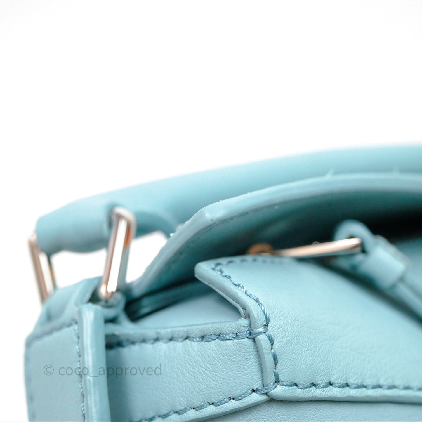 Loewe Mini Squid Suna Puzzle Bag Blue Silver Hardware
