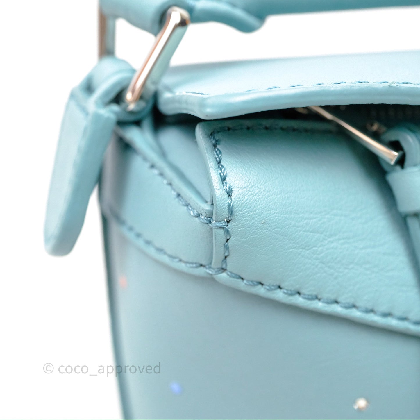 Loewe Mini Squid Suna Puzzle Bag Blue Silver Hardware