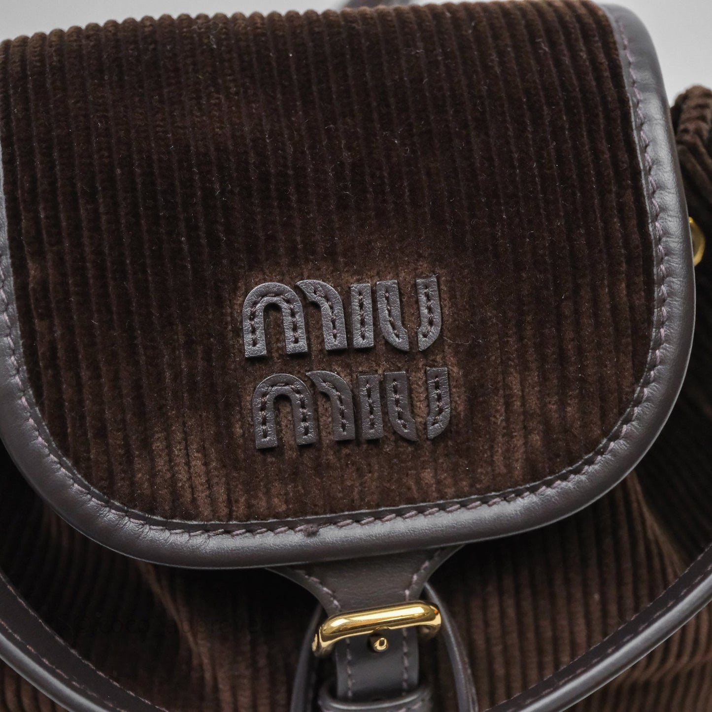 Miu Miu Corduroy Backpack Ebony