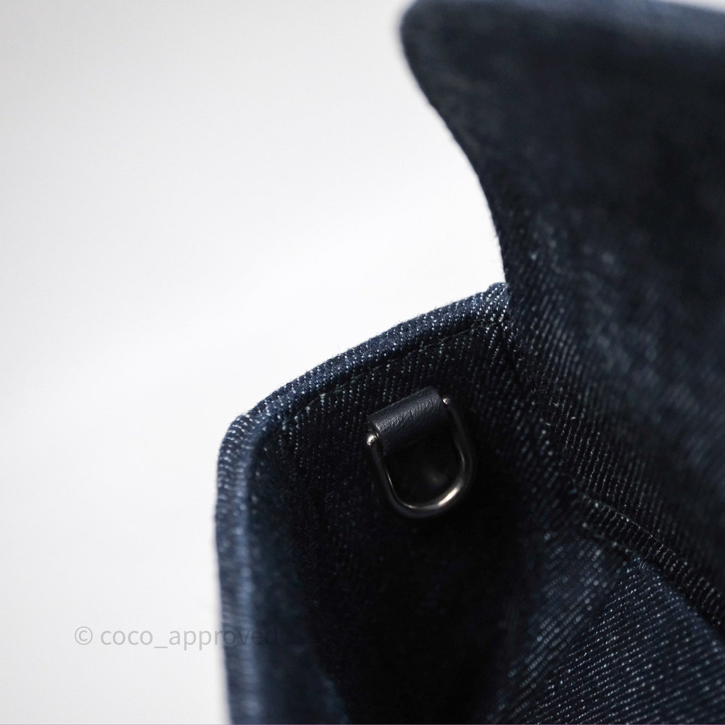 Christian Dior Medium Lady D-Joy Denim Eyelet Silver Hardware