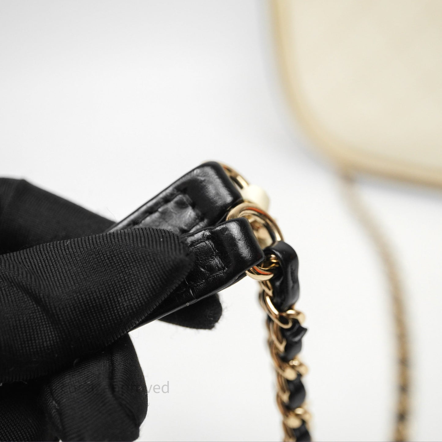 Chanel Quilted Stitched Vanity Case Bag Black/Ivory Calfskin Gold Hardware