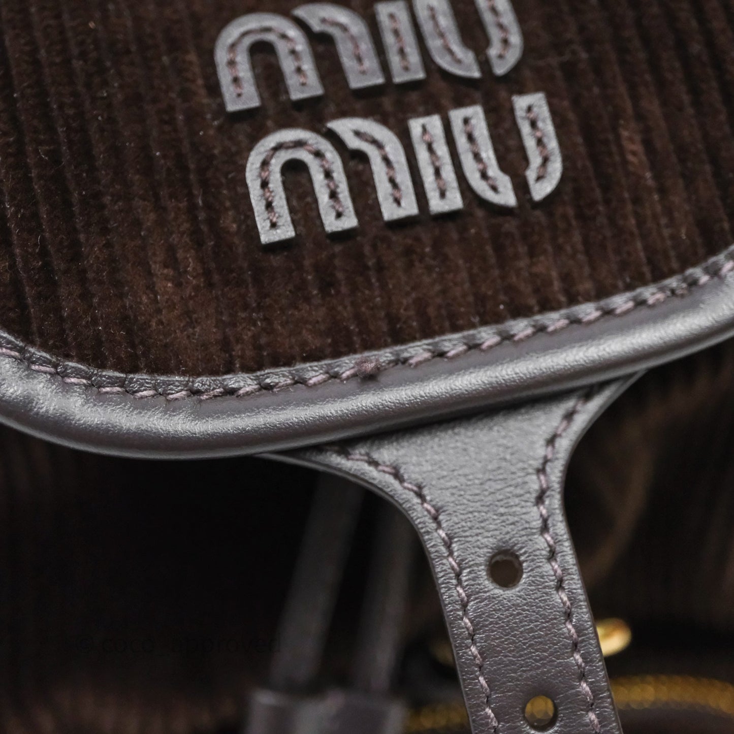 Miu Miu Corduroy Backpack Ebony