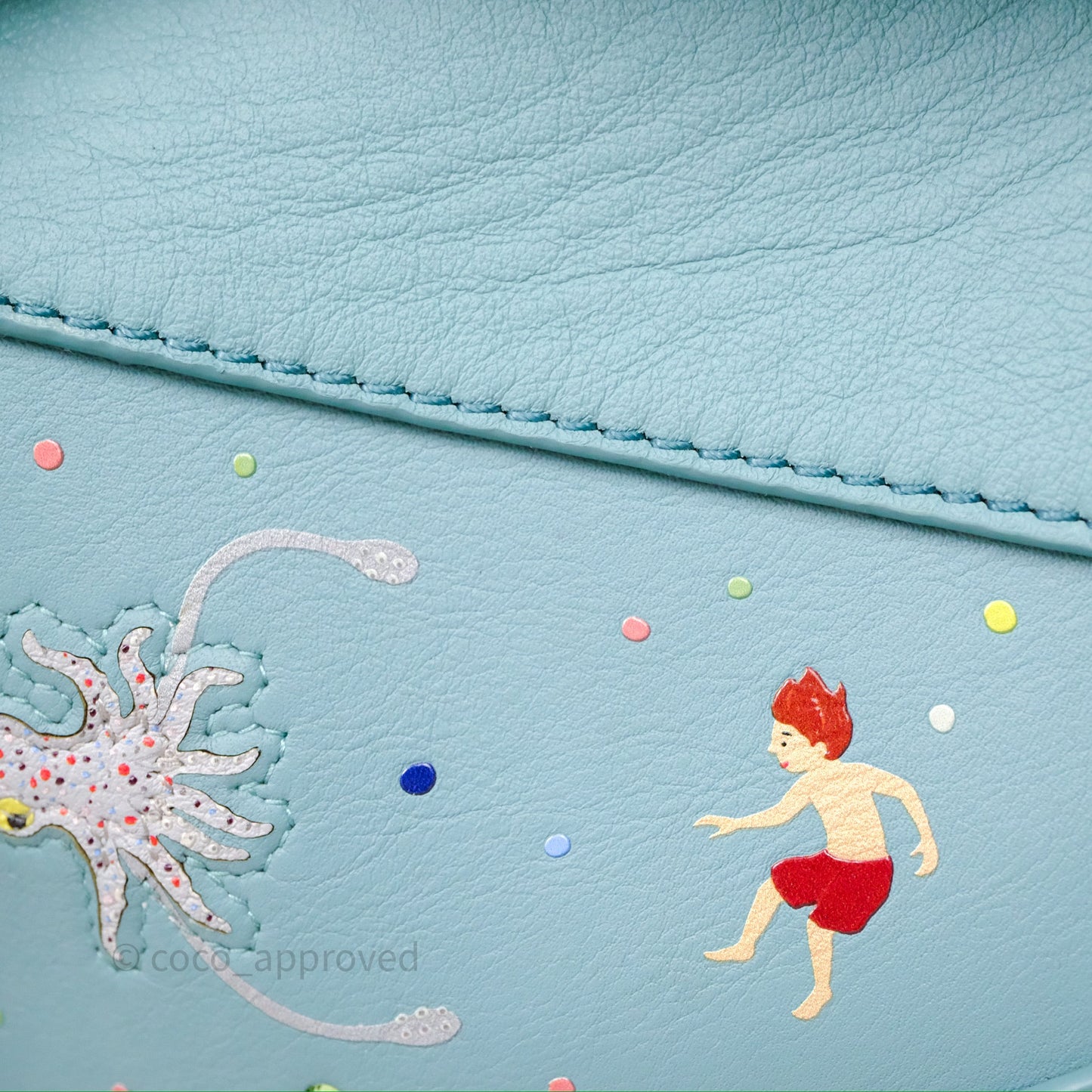 Loewe Mini Squid Suna Puzzle Bag Blue Silver Hardware