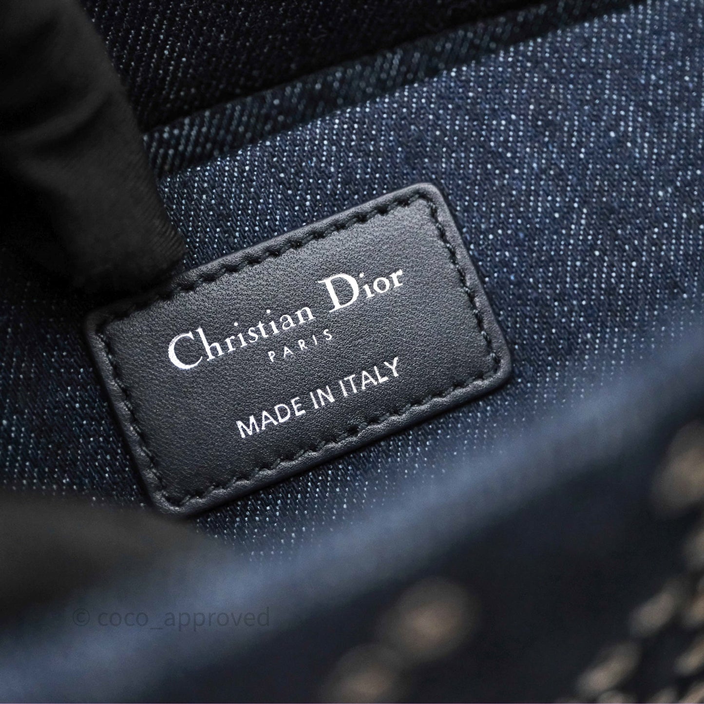 Christian Dior Medium Lady D-Joy Denim Eyelet Silver Hardware