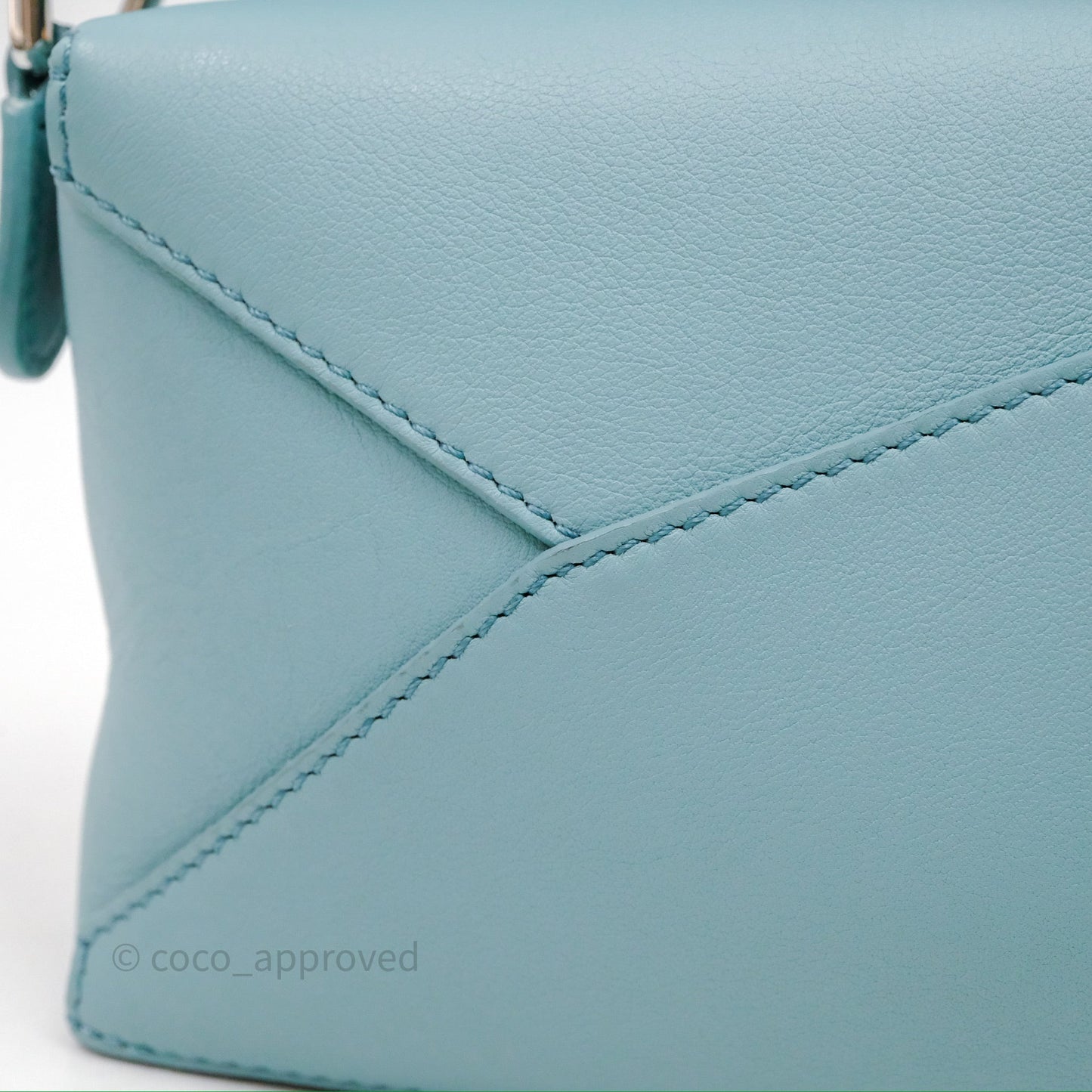 Loewe Mini Squid Suna Puzzle Bag Blue Silver Hardware