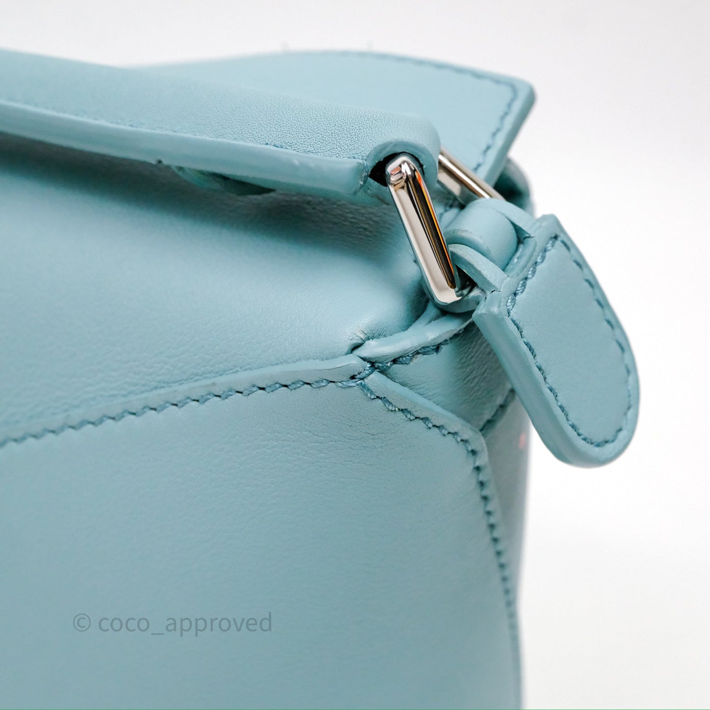 Loewe Mini Squid Suna Puzzle Bag Blue Silver Hardware
