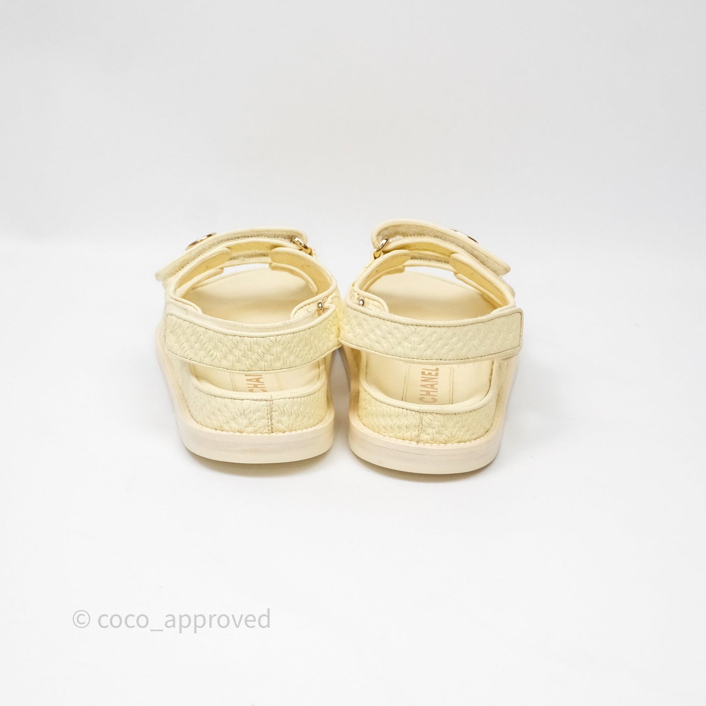 Chanel Dad Sandals Medallion Yellow Size 37