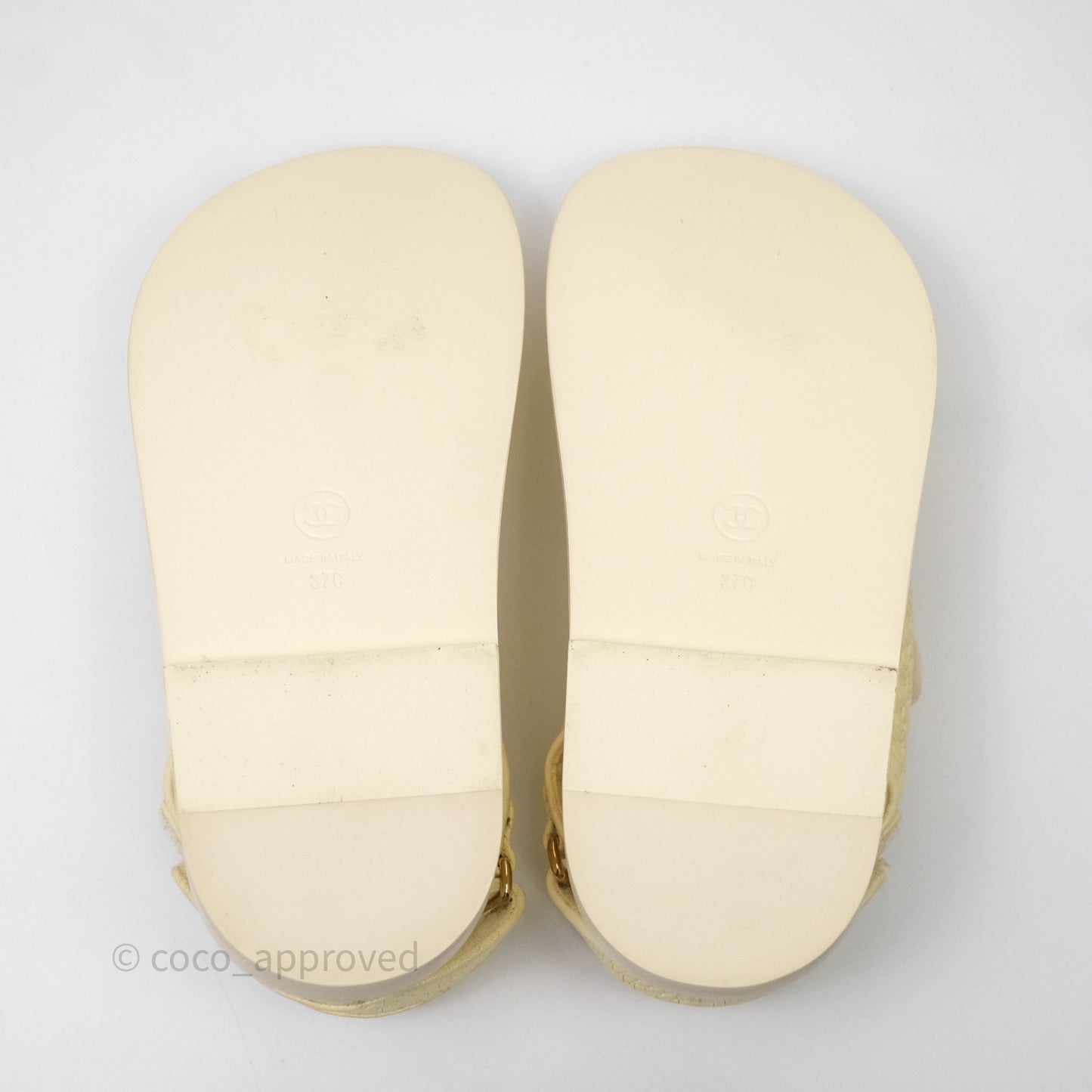 Chanel Dad Sandals Medallion Yellow Size 37
