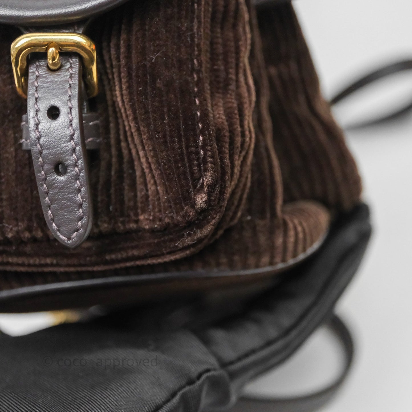 Miu Miu Corduroy Backpack Ebony