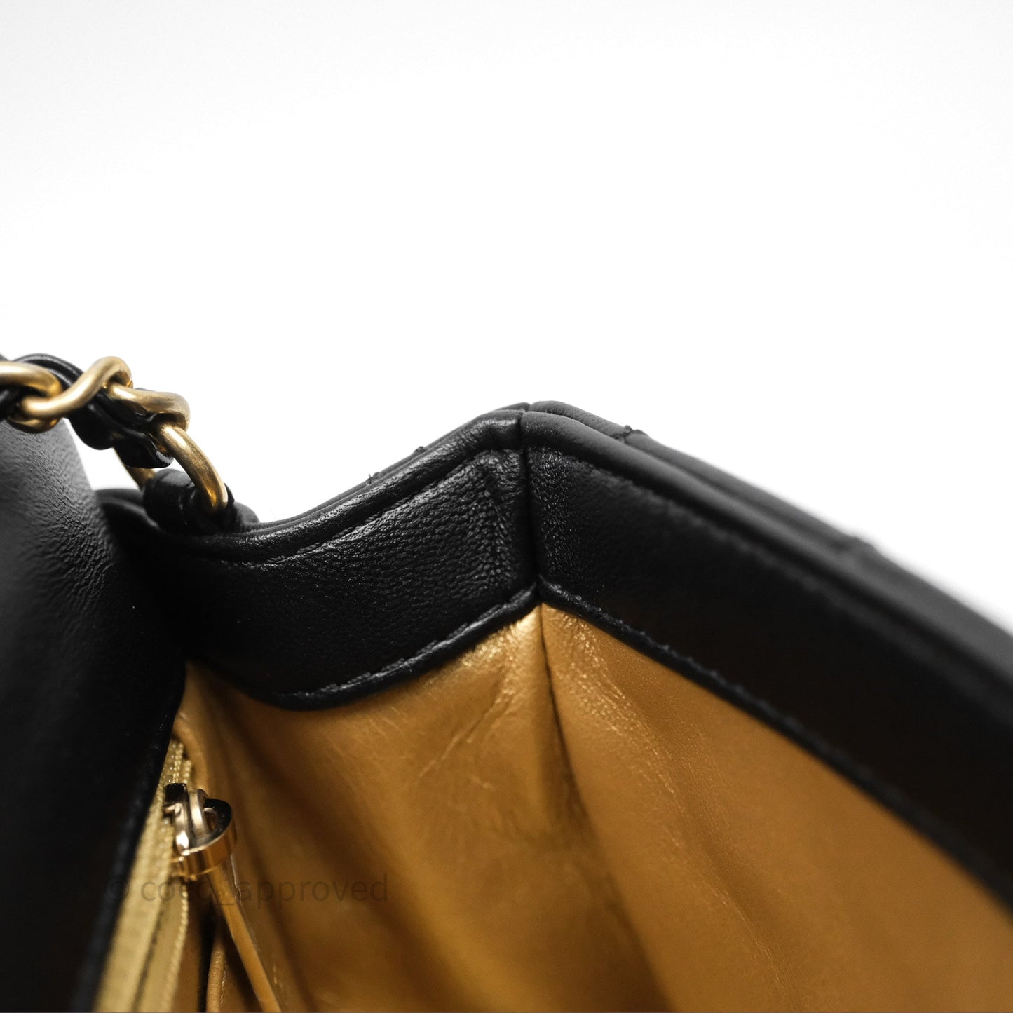 Chanel Mini Rectangular Pearl Crush Quilted Black Lambskin Aged Gold Hardware