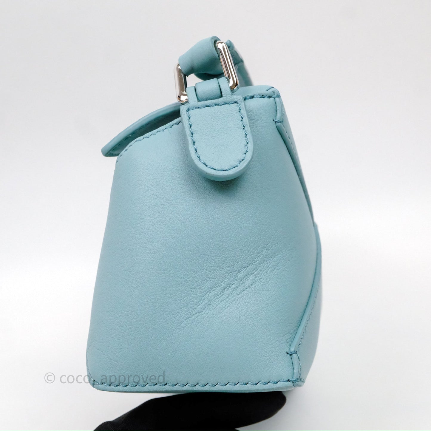 Loewe Mini Squid Suna Puzzle Bag Blue Silver Hardware
