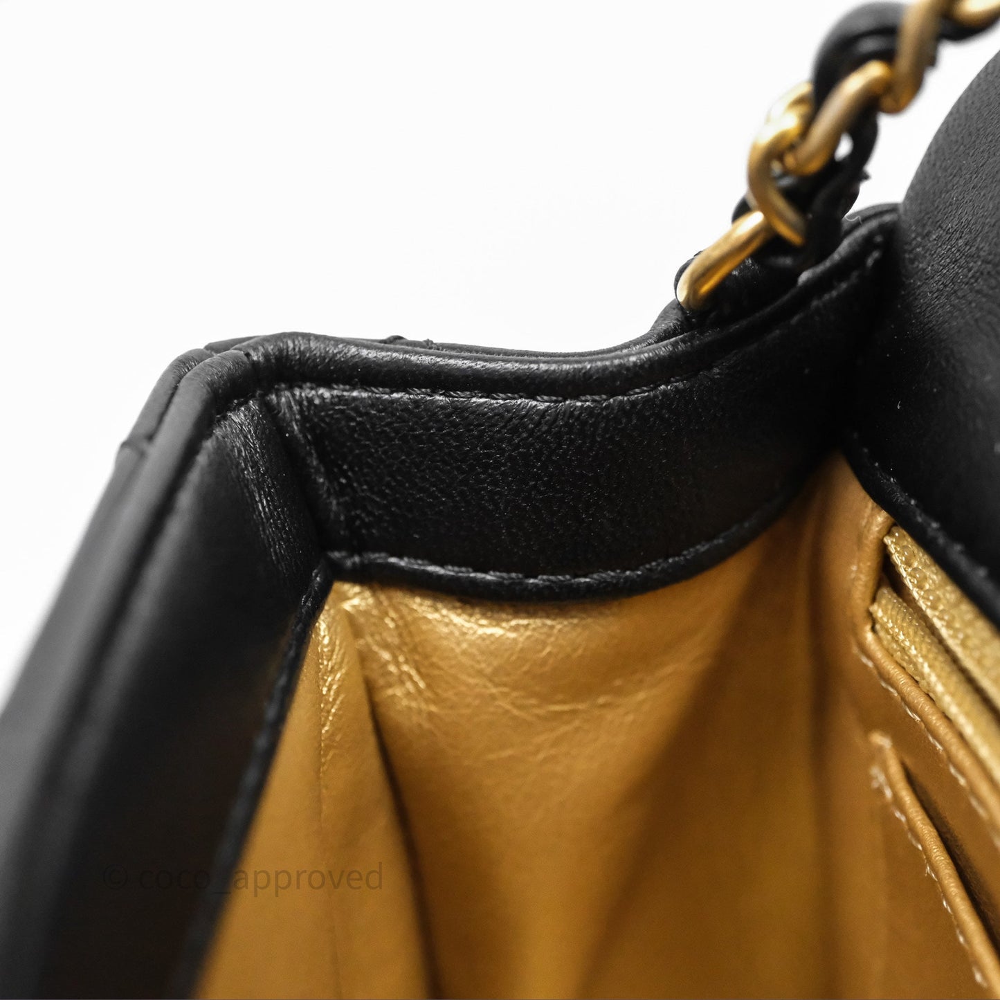 Chanel Mini Rectangular Pearl Crush Quilted Black Lambskin Aged Gold Hardware