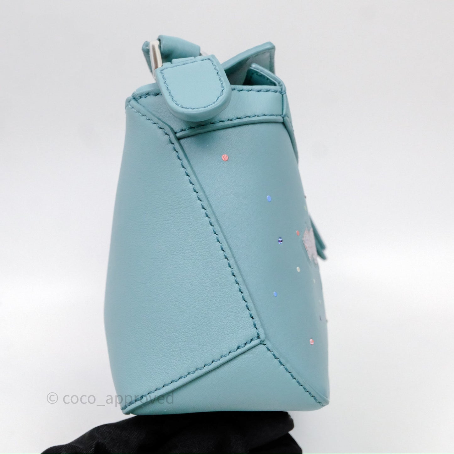 Loewe Mini Squid Suna Puzzle Bag Blue Silver Hardware