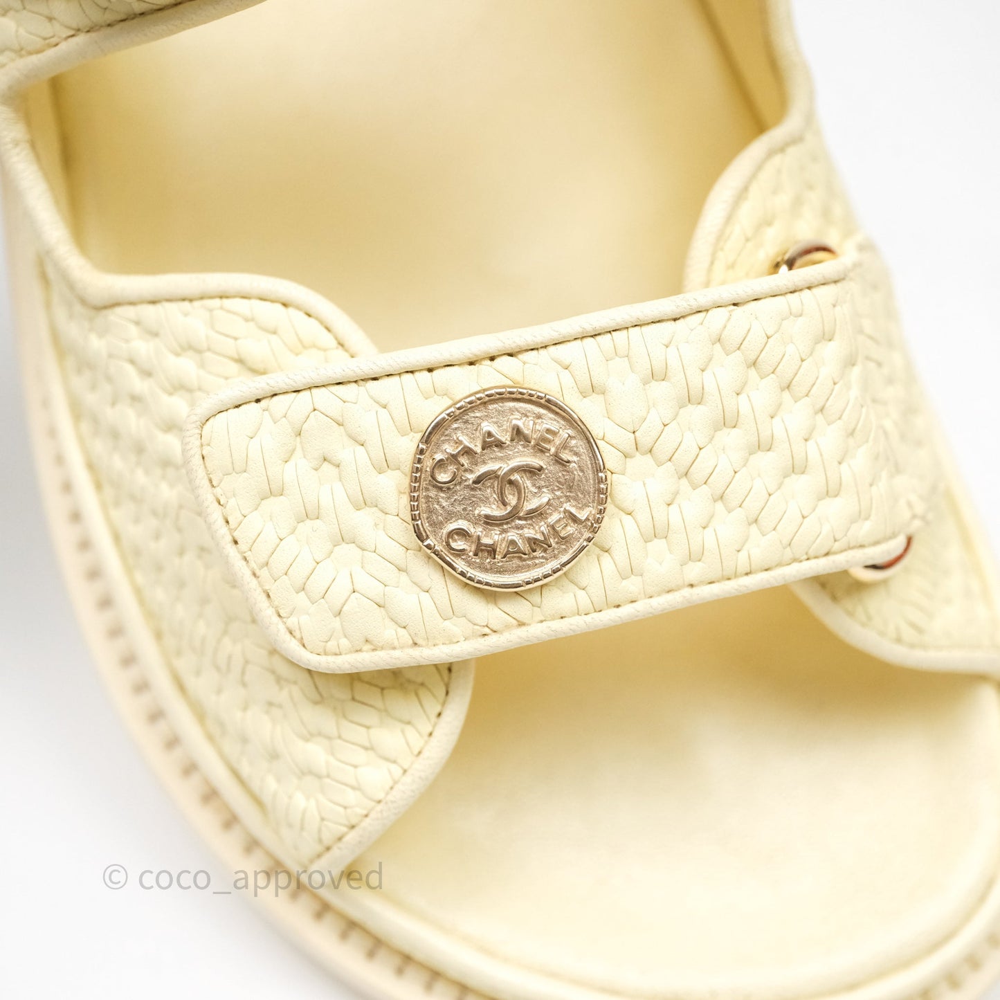 Chanel Dad Sandals Medallion Yellow Size 37