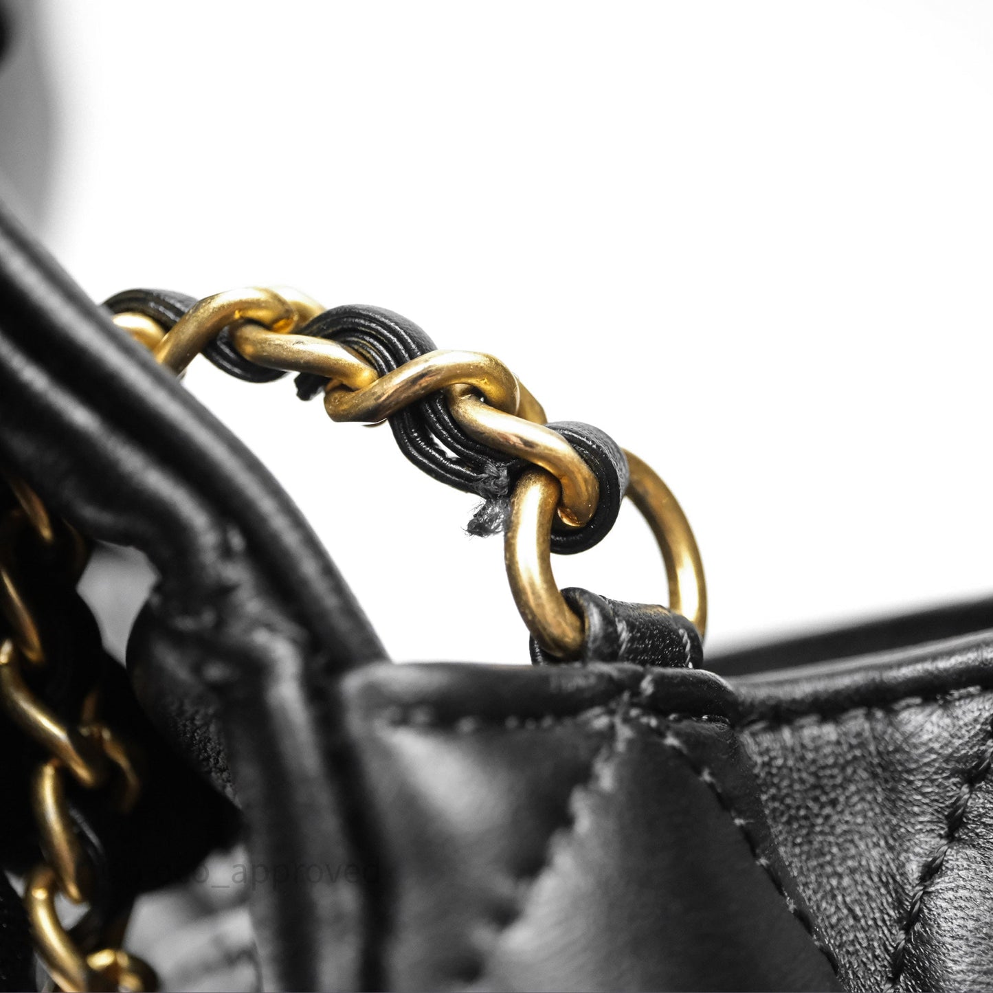 Chanel Mini Rectangular Pearl Crush Quilted Black Lambskin Aged Gold Hardware