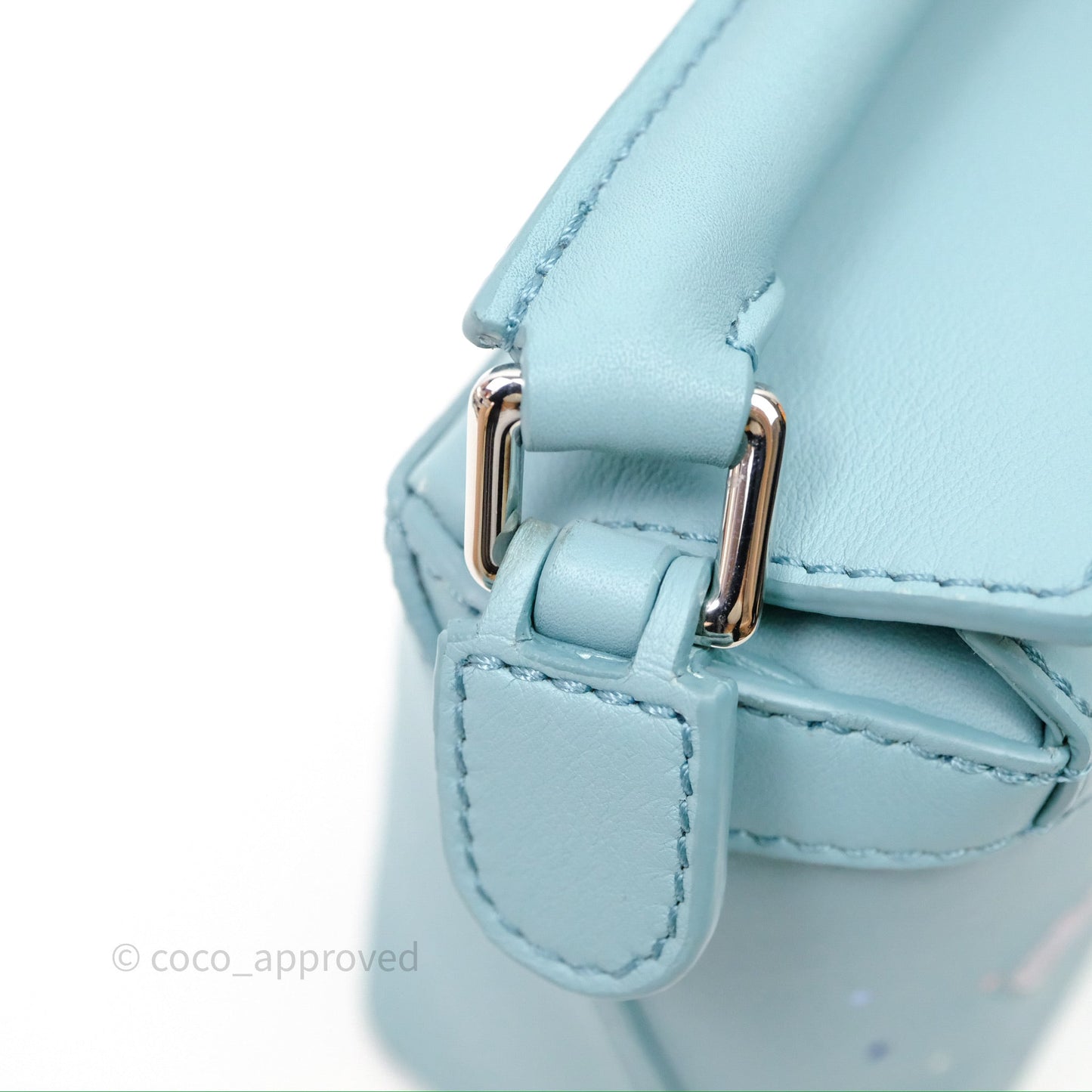 Loewe Mini Squid Suna Puzzle Bag Blue Silver Hardware