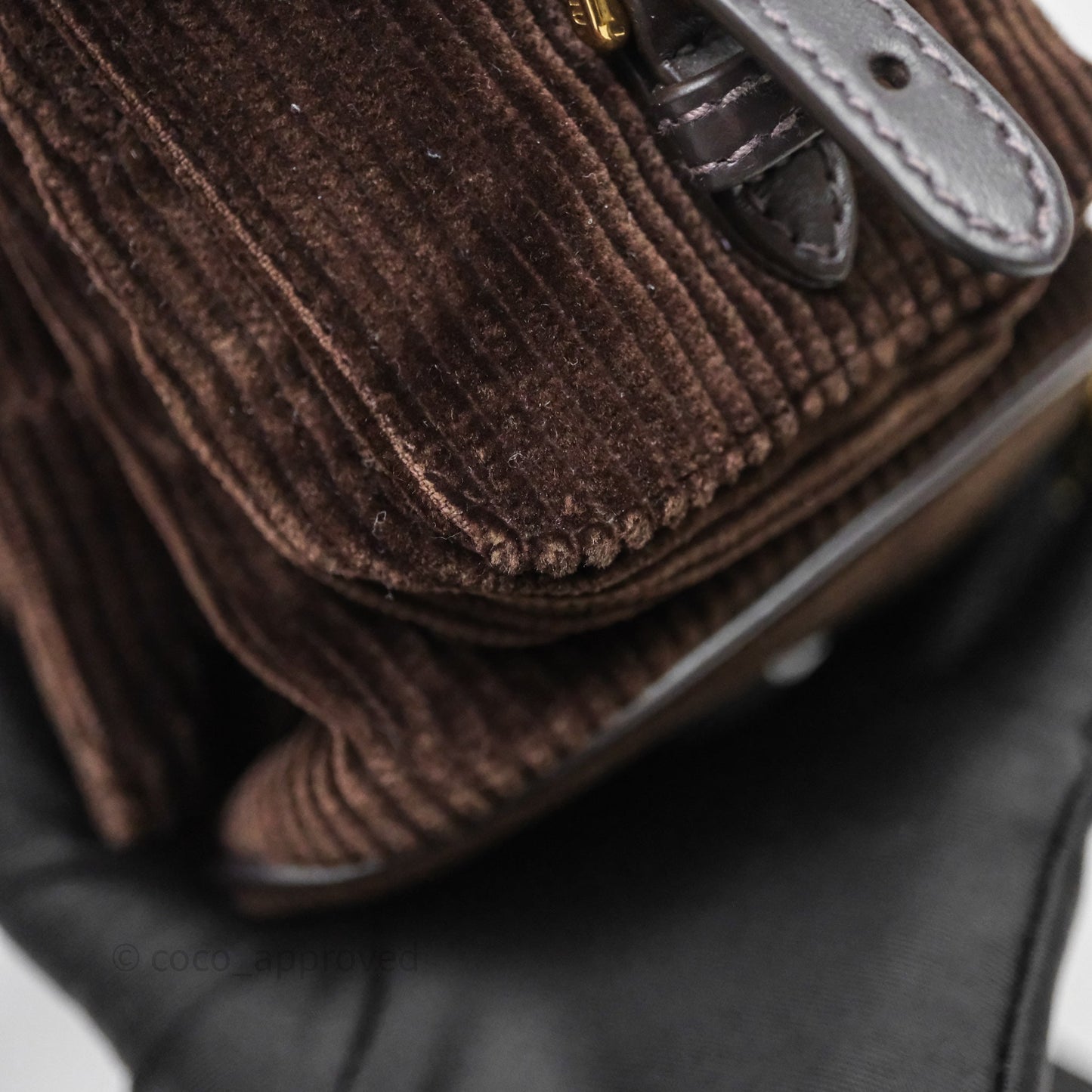 Miu Miu Corduroy Backpack Ebony