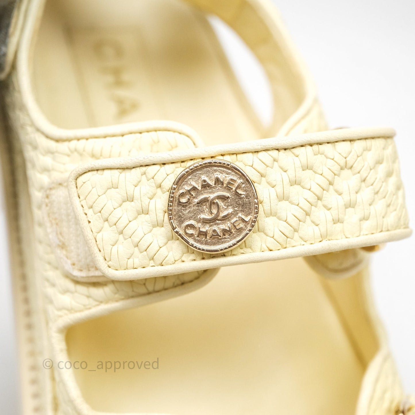 Chanel Dad Sandals Medallion Yellow Size 37