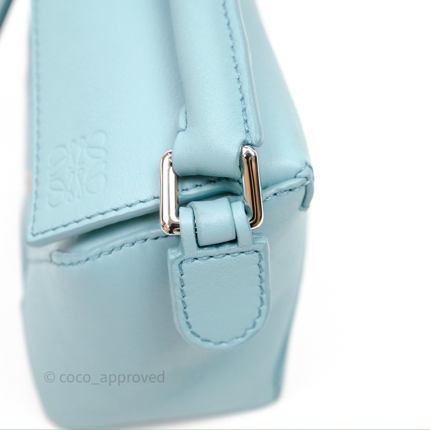 Loewe Mini Squid Suna Puzzle Bag Blue Silver Hardware
