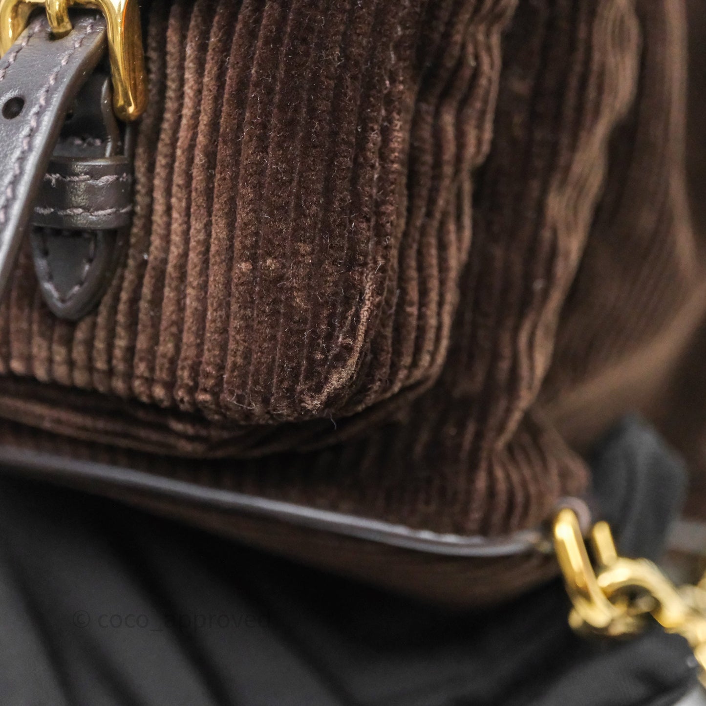 Miu Miu Corduroy Backpack Ebony
