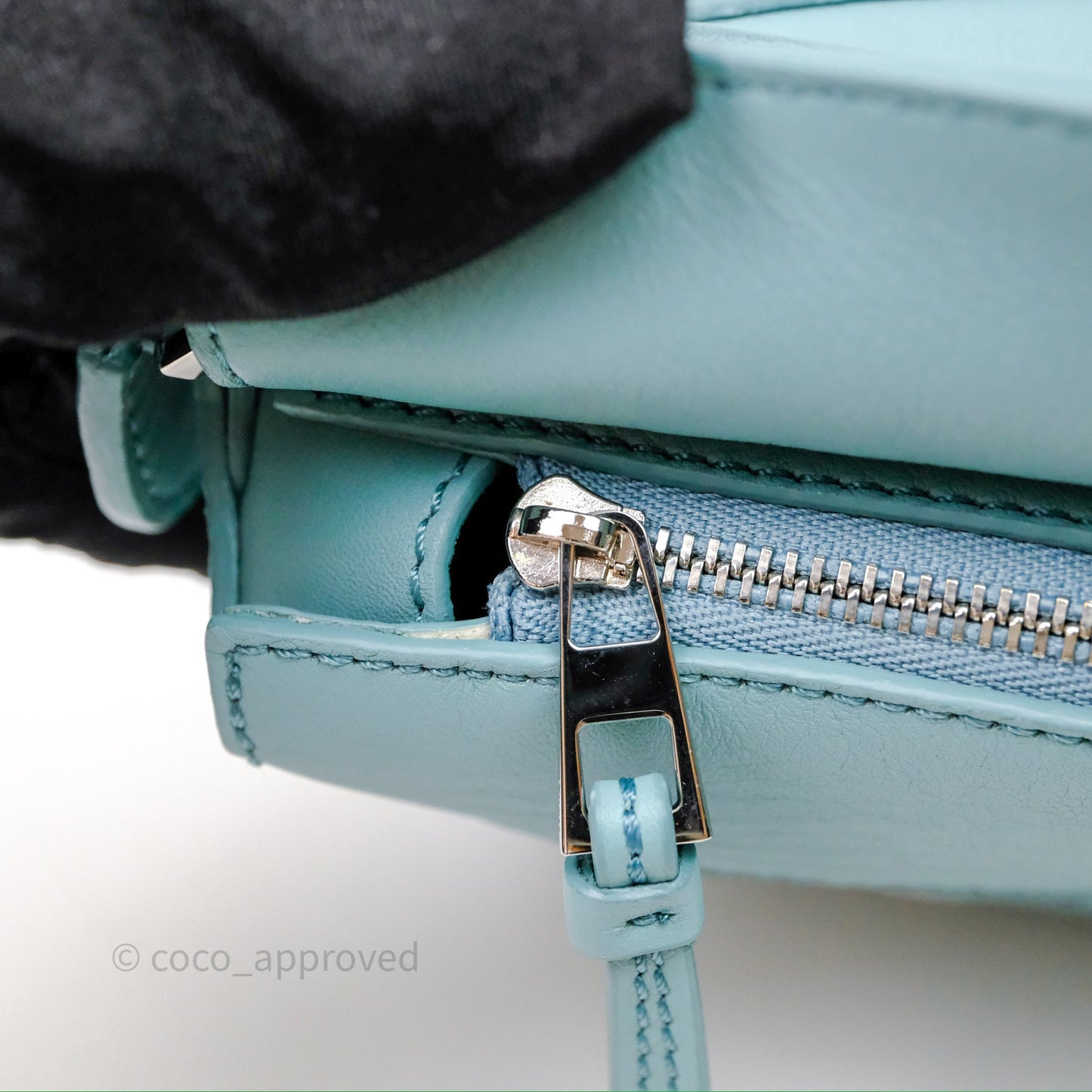 Loewe Mini Squid Suna Puzzle Bag Blue Silver Hardware