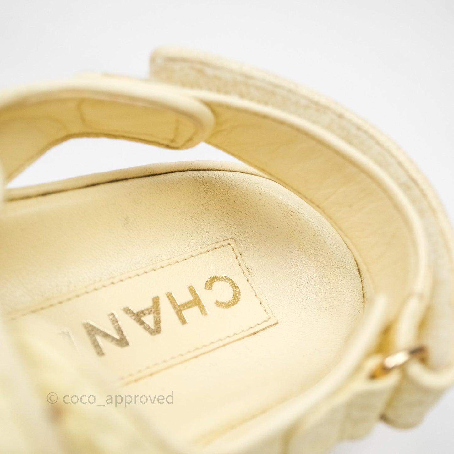 Chanel Dad Sandals Medallion Yellow Size 37