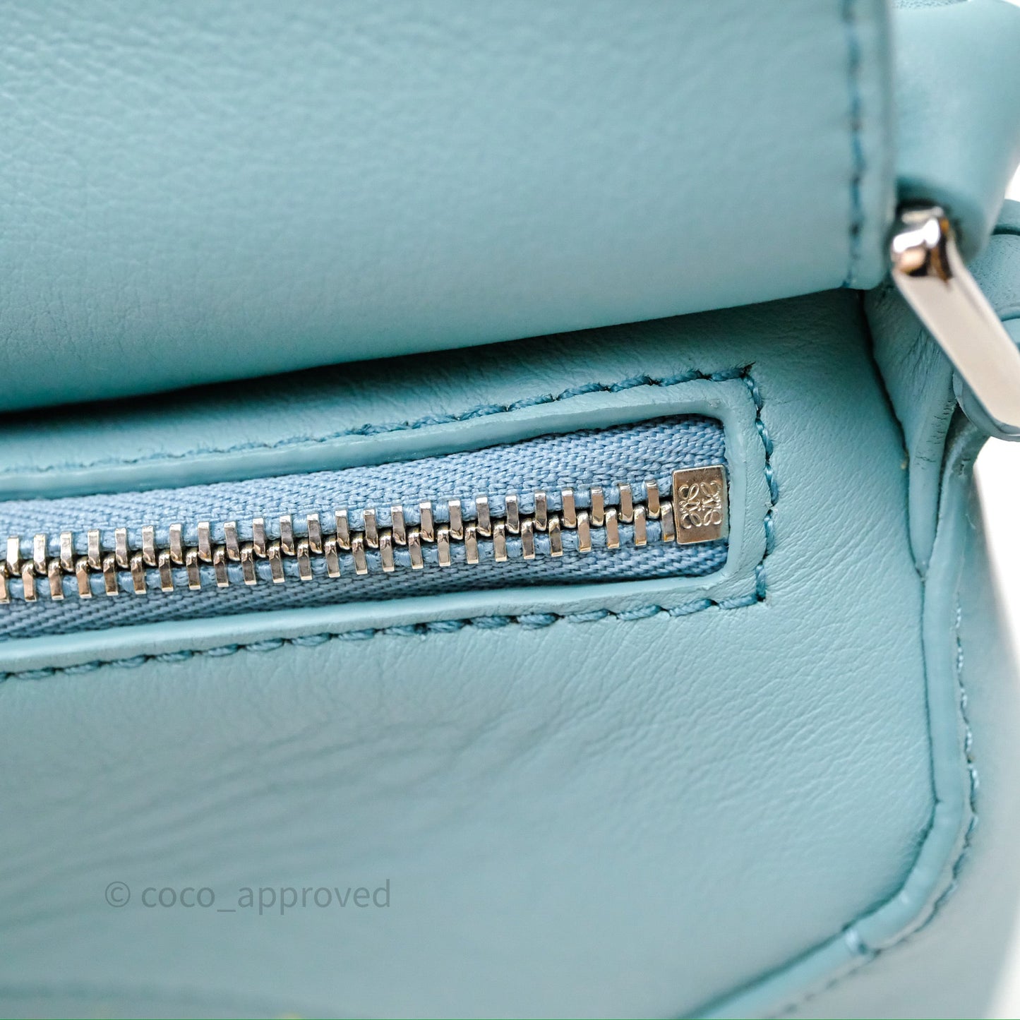 Loewe Mini Squid Suna Puzzle Bag Blue Silver Hardware
