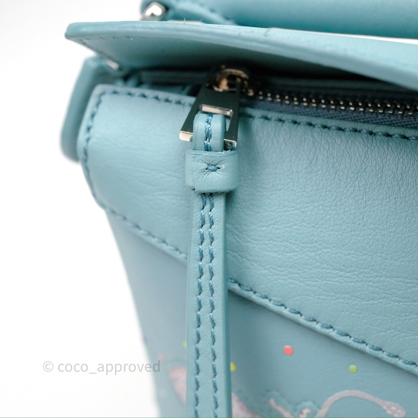 Loewe Mini Squid Suna Puzzle Bag Blue Silver Hardware