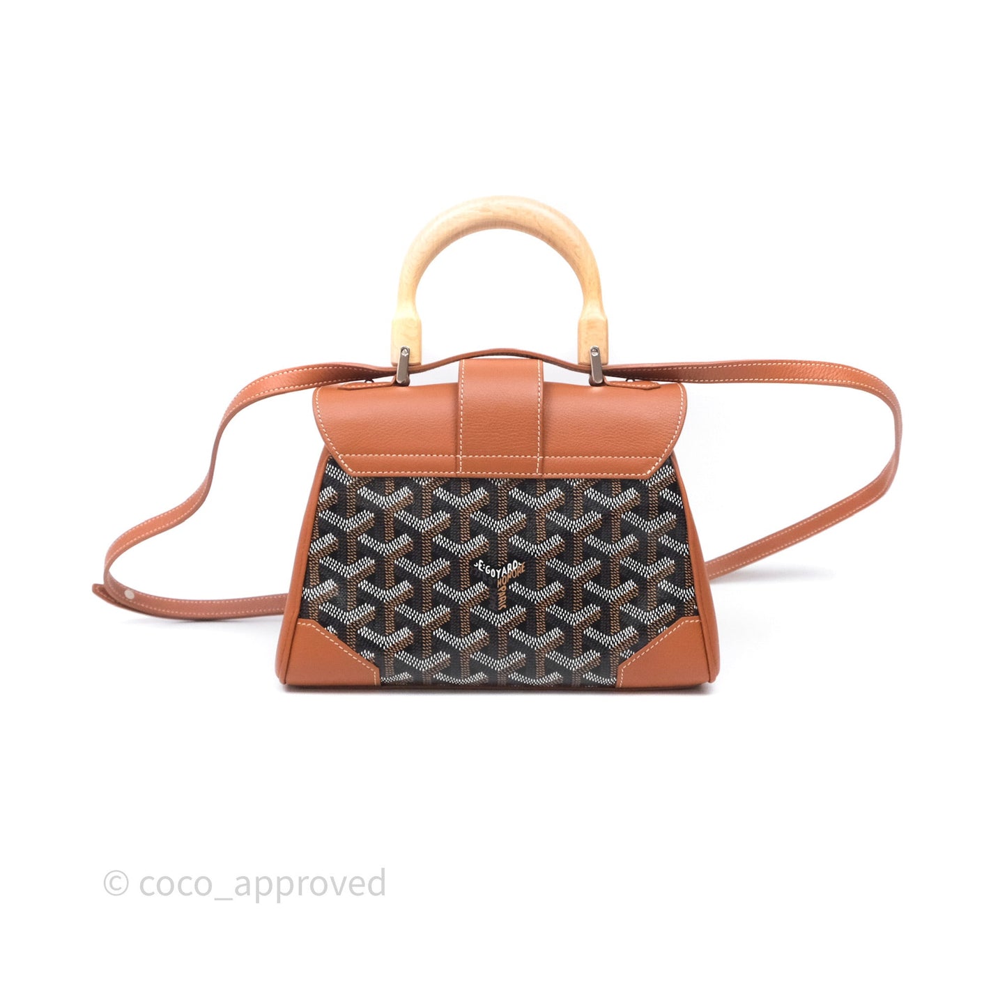 Goyard Saïgon Mini Bag Black And Tan Goyardine Canvas/ Chevroches Calfskin