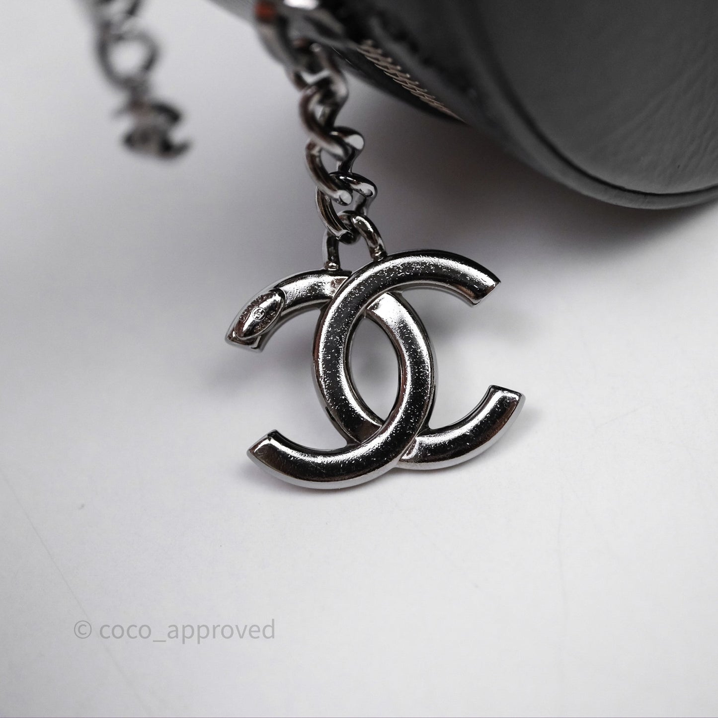 Chanel Round As Earth Bag with Owl Charm Black Patent Silver Hardware