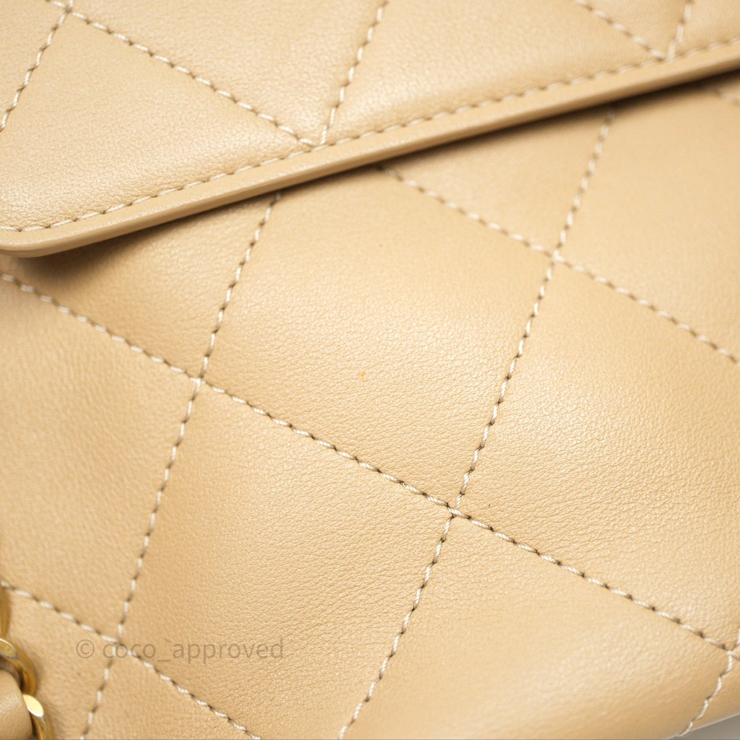 Chanel Small Hobo Bag Beige Calfskin Aged Gold Hardware