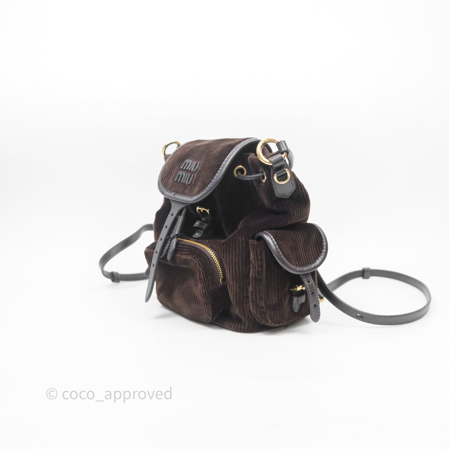 Miu Miu Corduroy Backpack Ebony