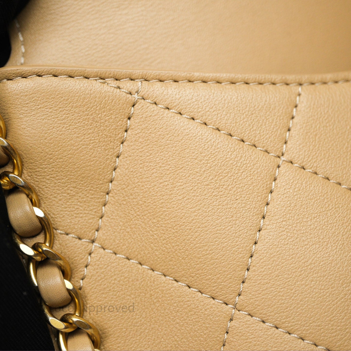 Chanel Small Hobo Bag Beige Calfskin Aged Gold Hardware