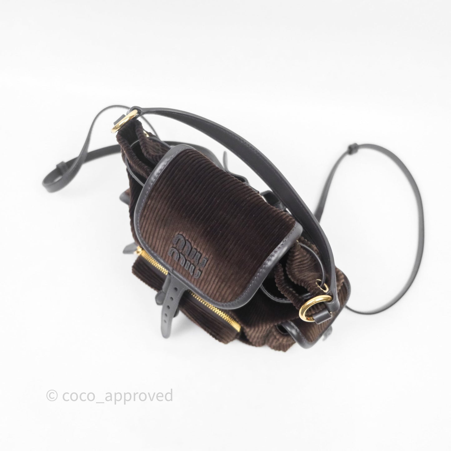Miu Miu Corduroy Backpack Ebony