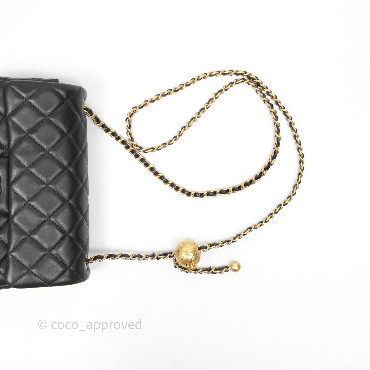 Chanel Mini Rectangular Pearl Crush Quilted Black Lambskin Aged Gold Hardware