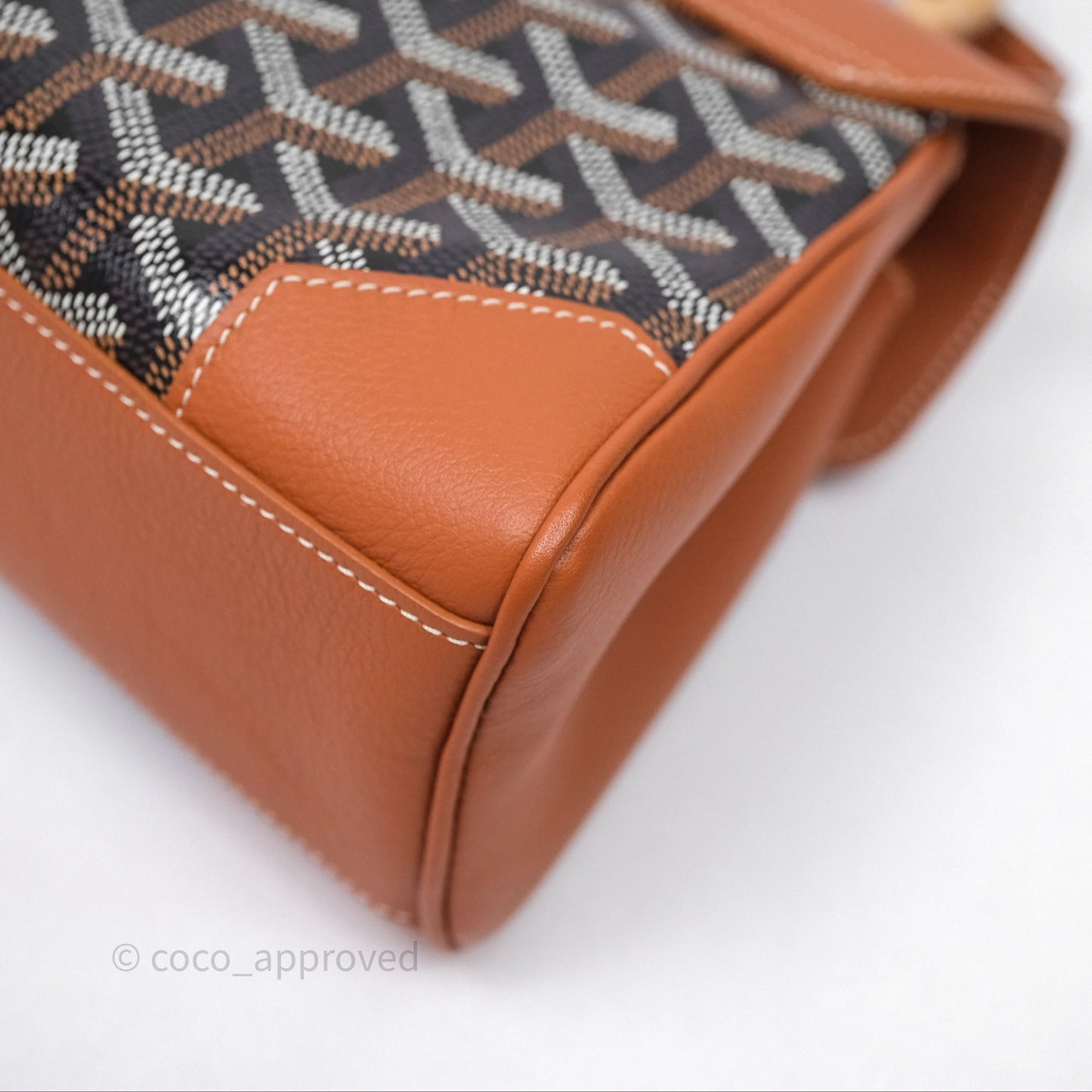 Goyard Saïgon Mini Bag Black And Tan Goyardine Canvas/ Chevroches Calfskin