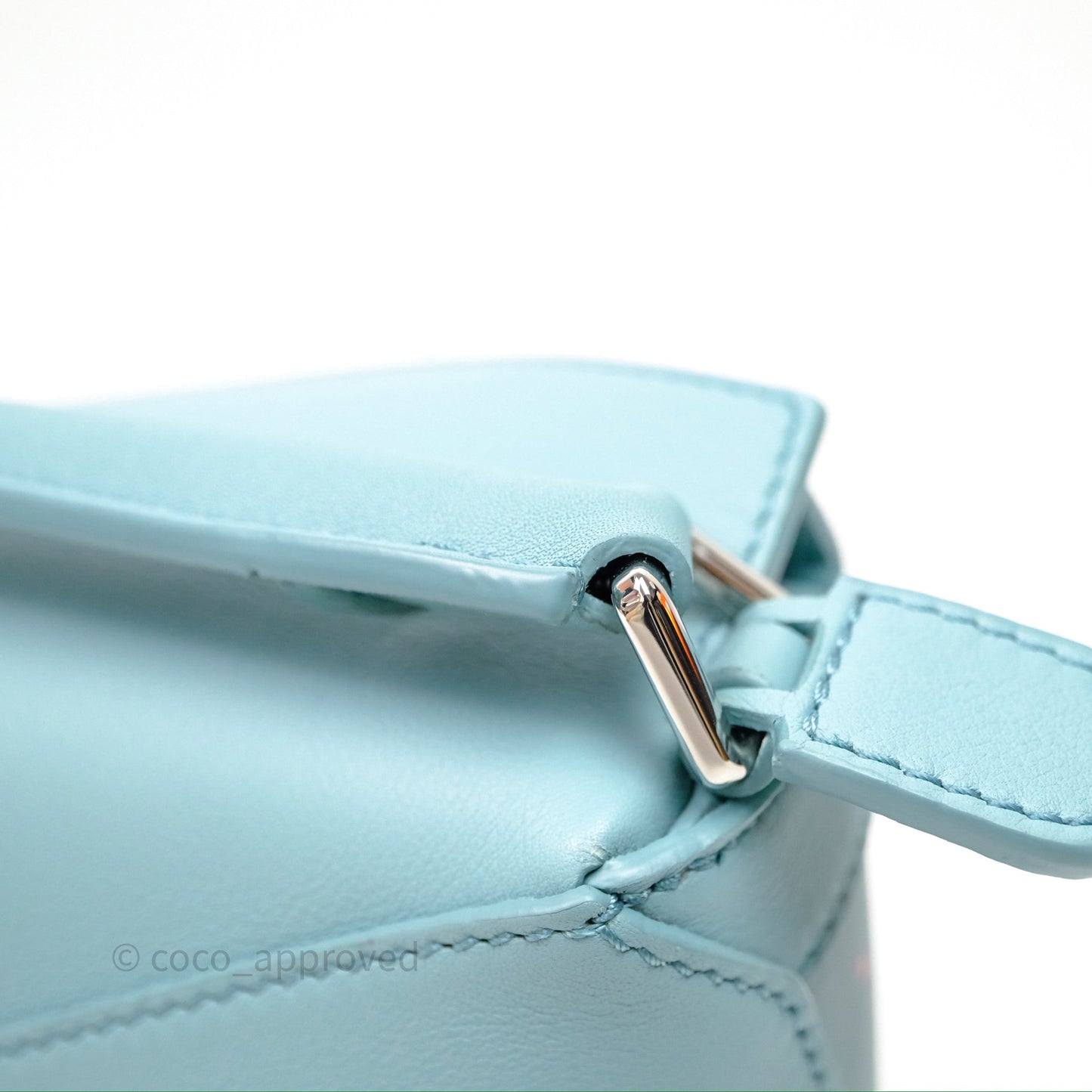 Loewe Mini Squid Suna Puzzle Bag Blue Silver Hardware