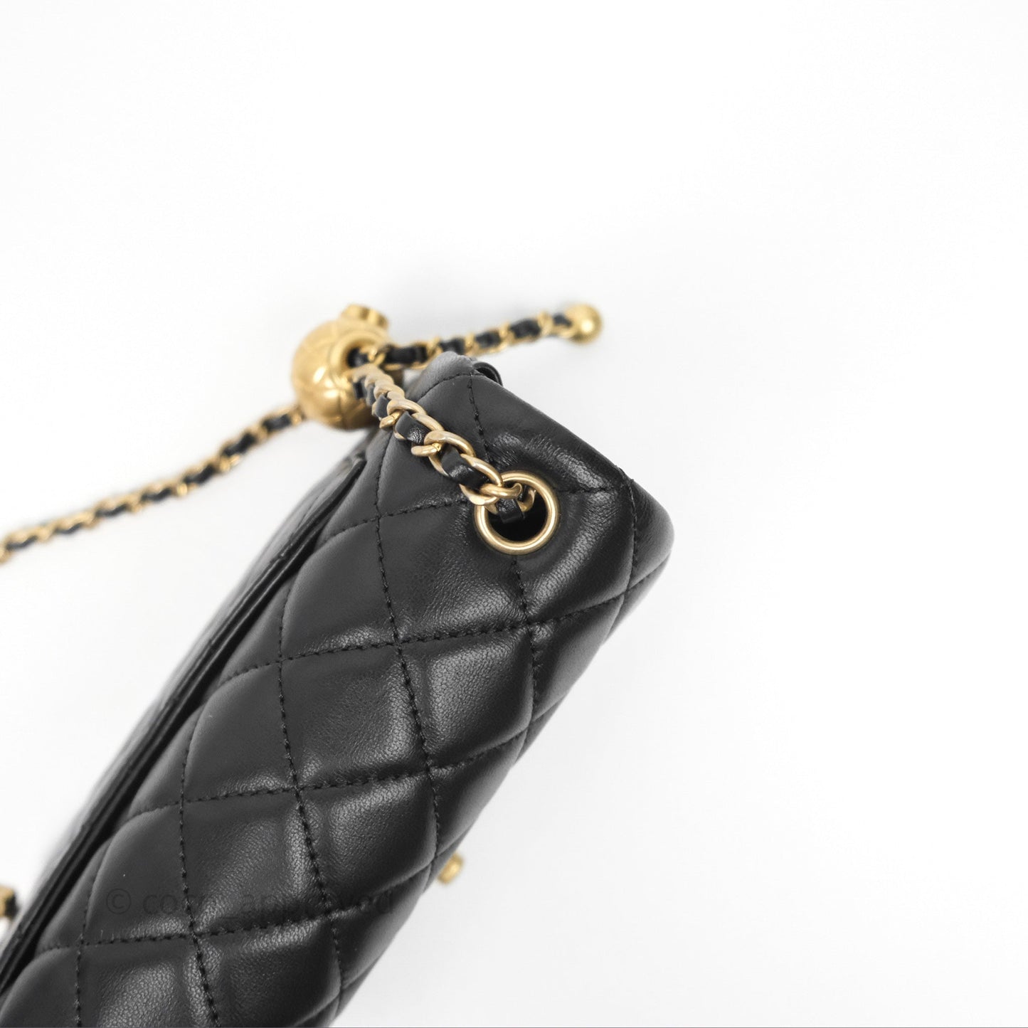 Chanel Mini Rectangular Pearl Crush Quilted Black Lambskin Aged Gold Hardware