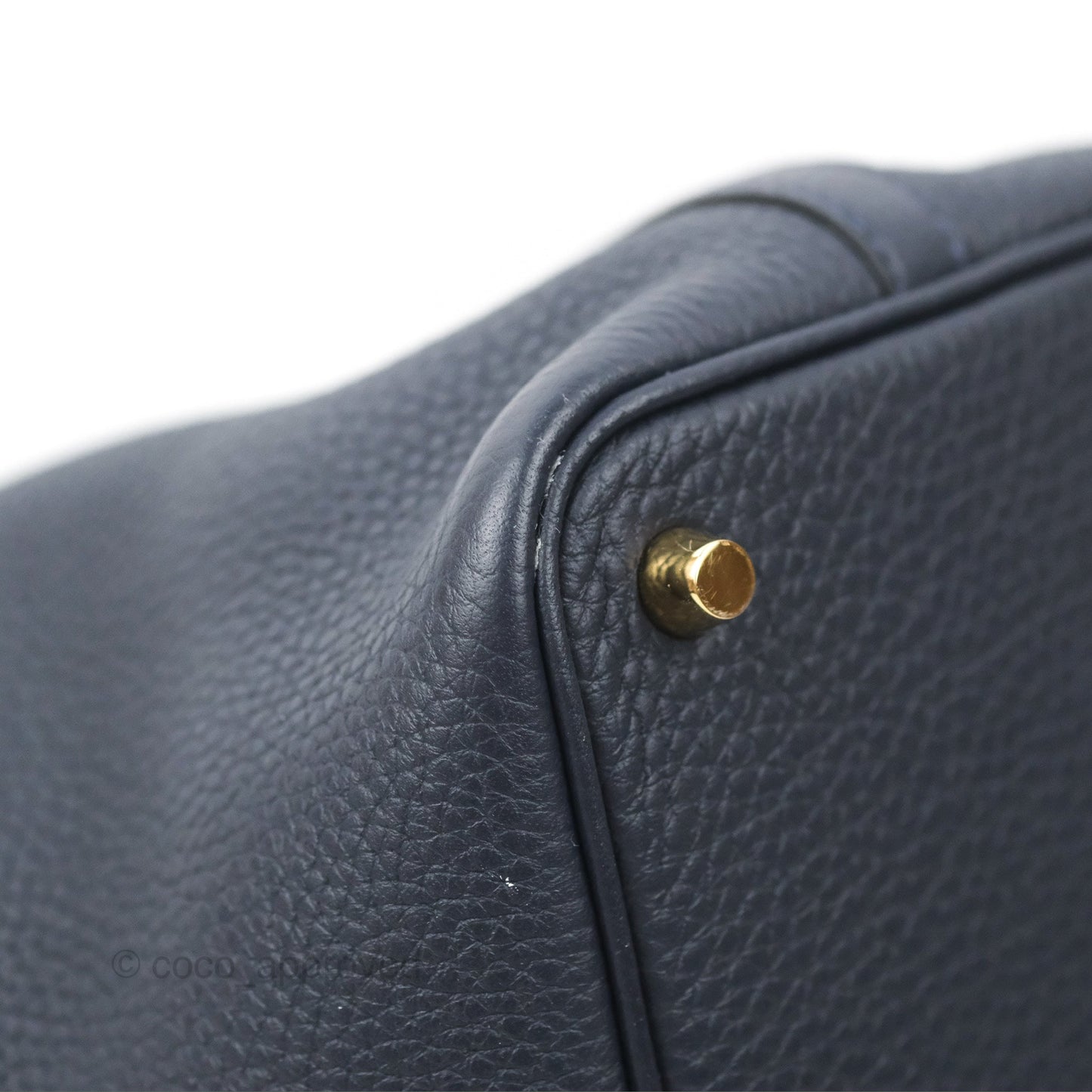 Hermès Picotin Lock 18  Touch Croc Handle Bleu Nuit 2Z Clemence Gold Hardware