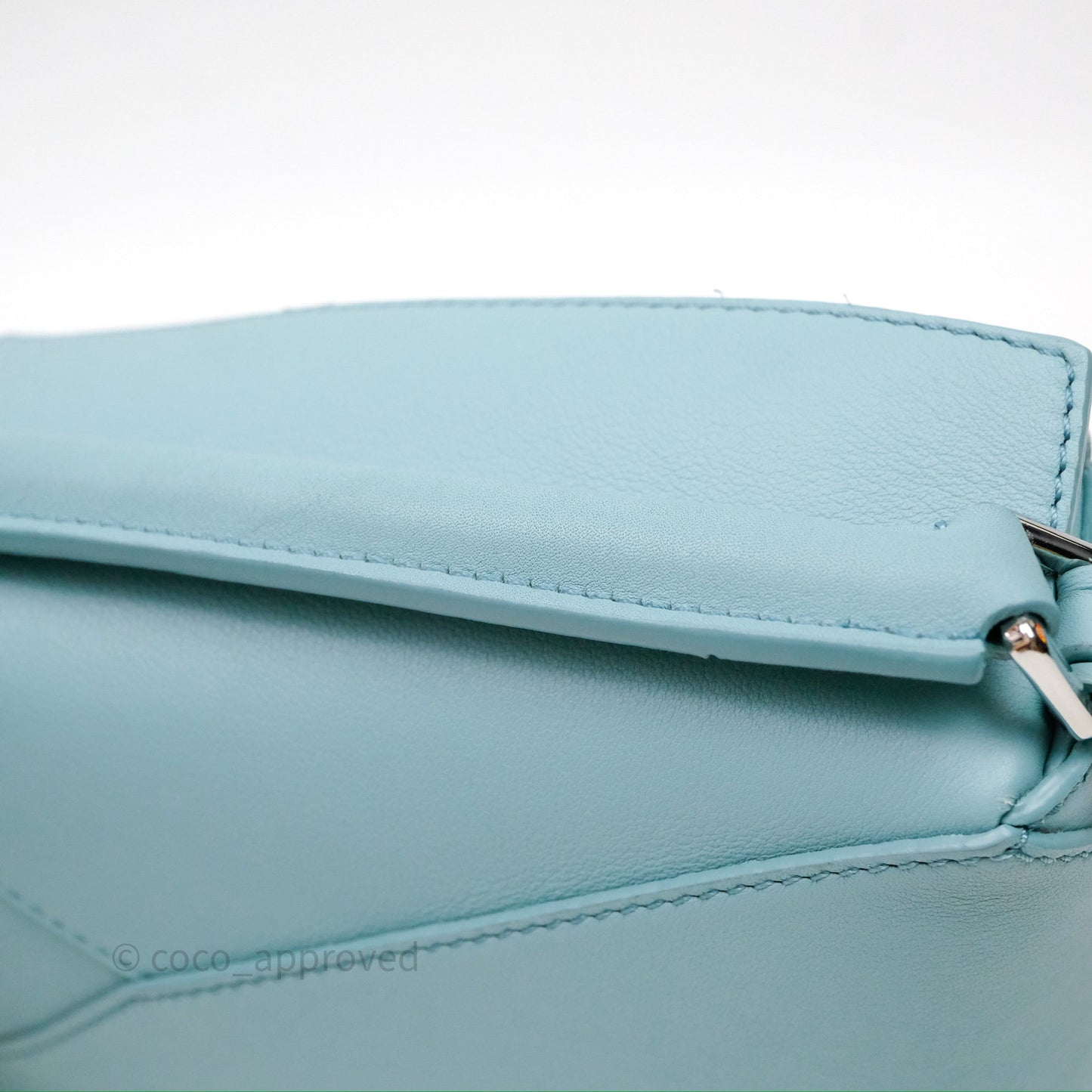 Loewe Mini Squid Suna Puzzle Bag Blue Silver Hardware