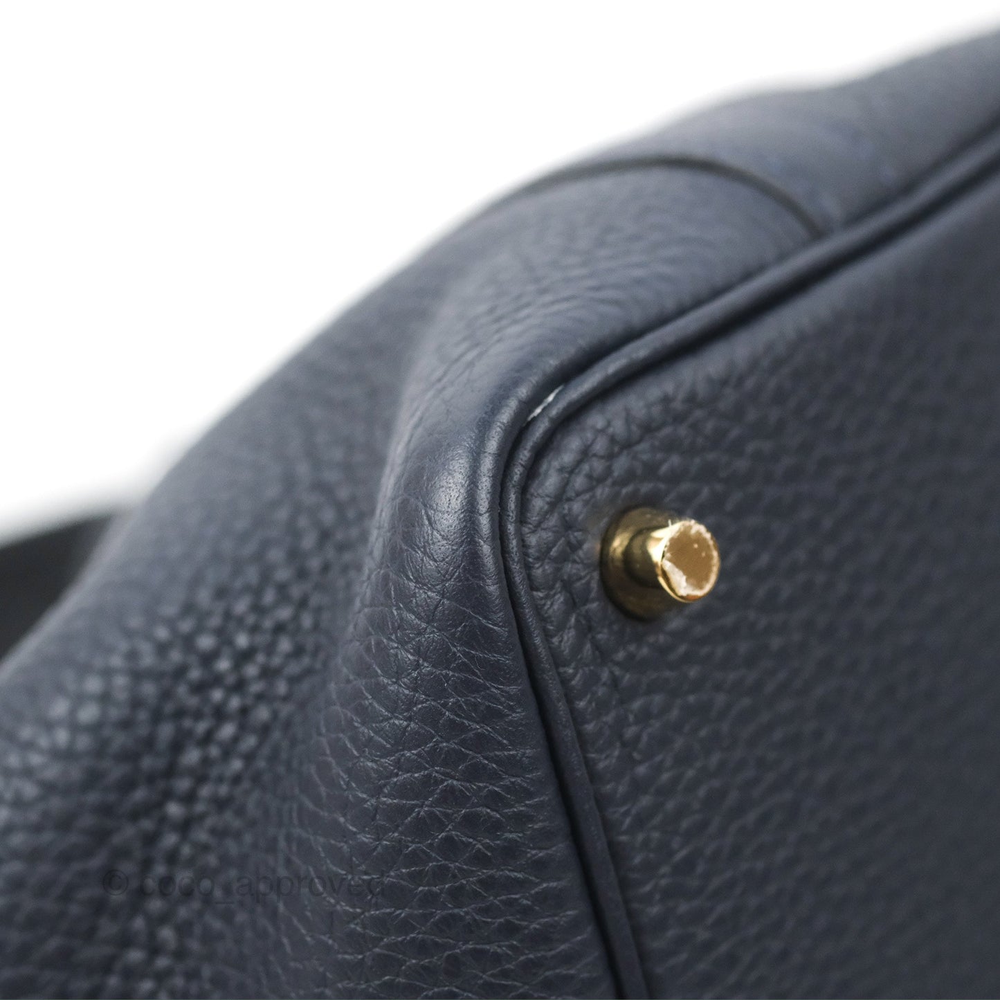 Hermès Picotin Lock 18  Touch Croc Handle Bleu Nuit 2Z Clemence Gold Hardware