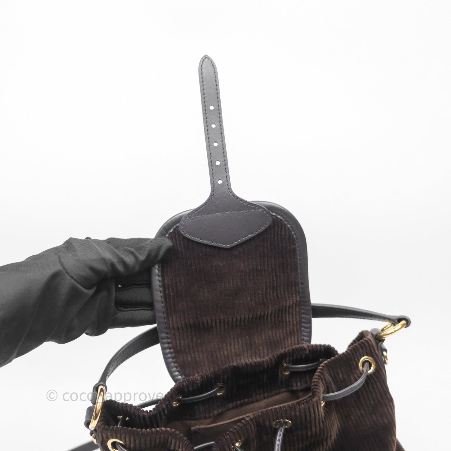 Miu Miu Corduroy Backpack Ebony